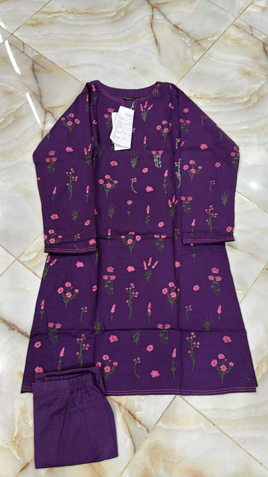 AL KARAM 02 PC STITCH SUIT / PURPLE