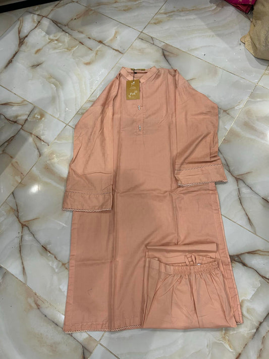MTJ  02 pc stitch suit / peach-3051