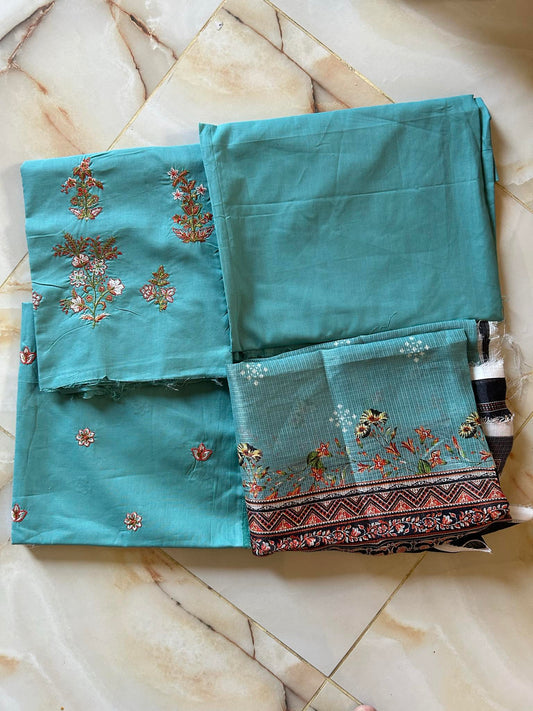 bonanza 03 pc unstitch suit / sea green