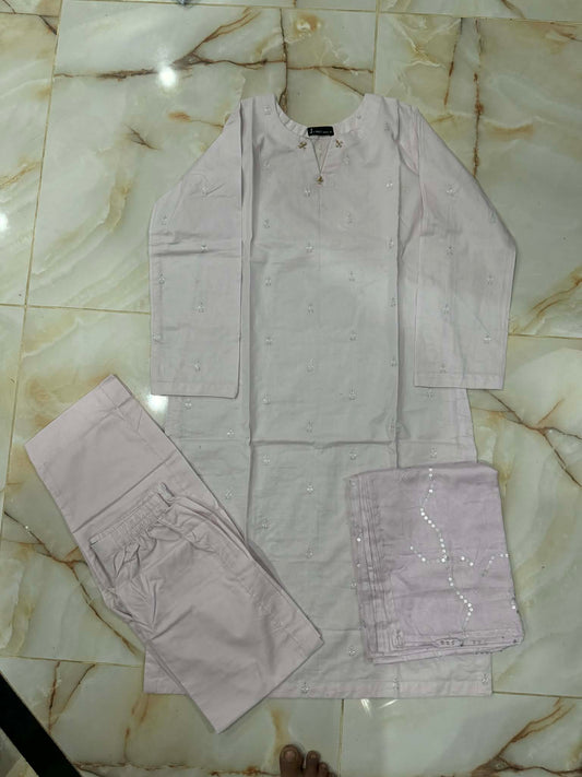 J. 03 PC STITCH SUIT / LIGHT PINK