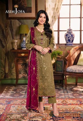ASIM JOFA 03 PC STITCH SUIT / GREEN