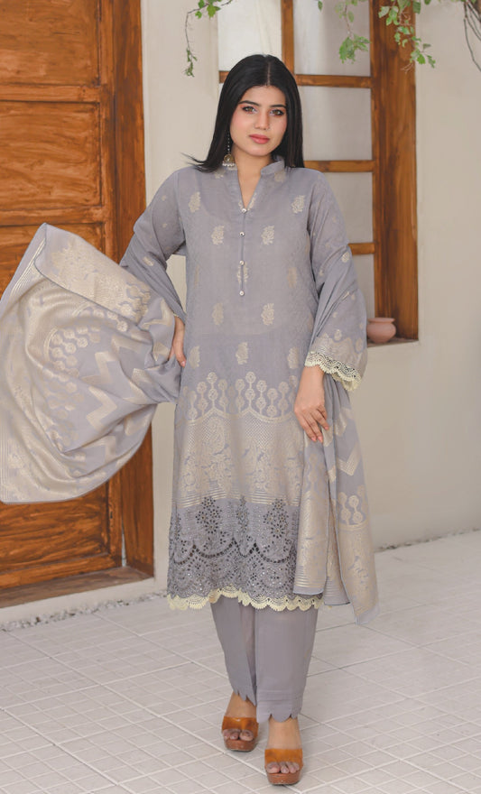 BONANZA JACORD 03 PC UNSTITCH SUIT / SMOKY PEARL