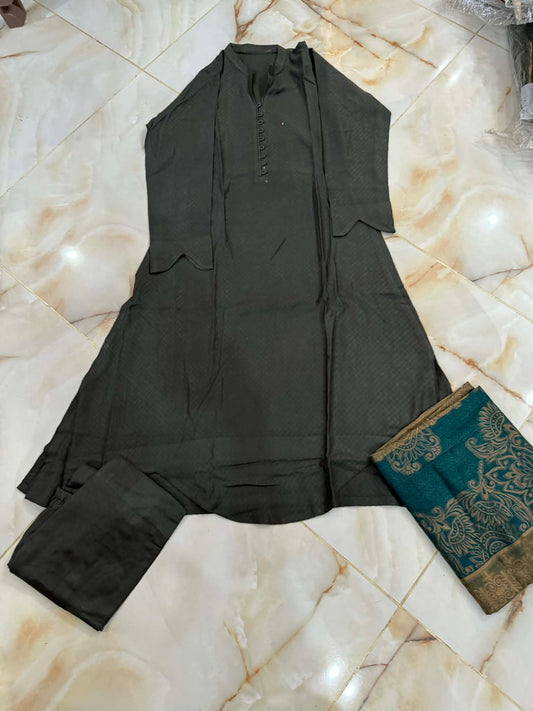 TAWAKAL 03 PC STITCH SUIT / BLACK