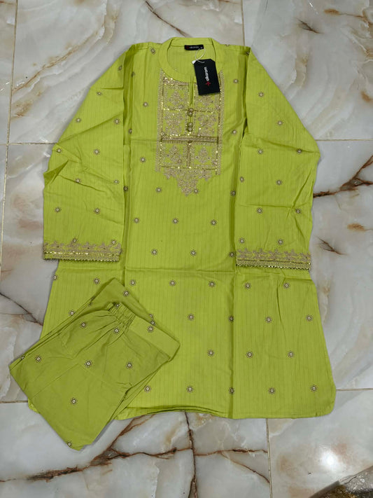 AL KARAM 02 PC STITCH SUIT / GREEN
