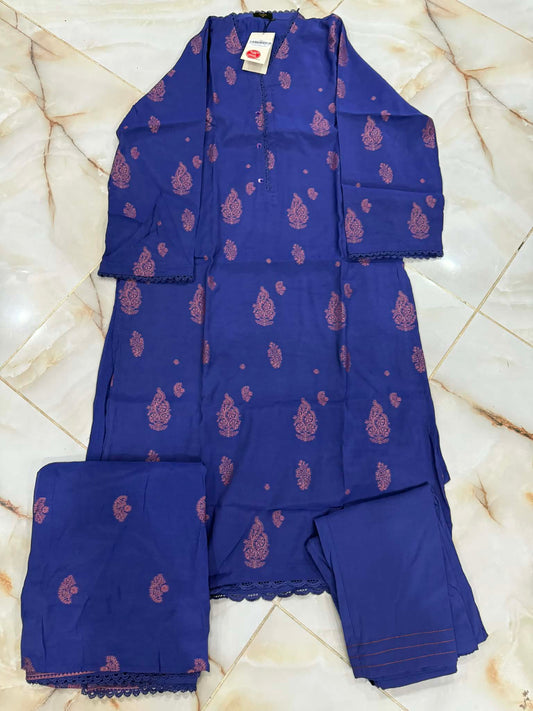 saya 03 pc stitch suit / lavender blue-135