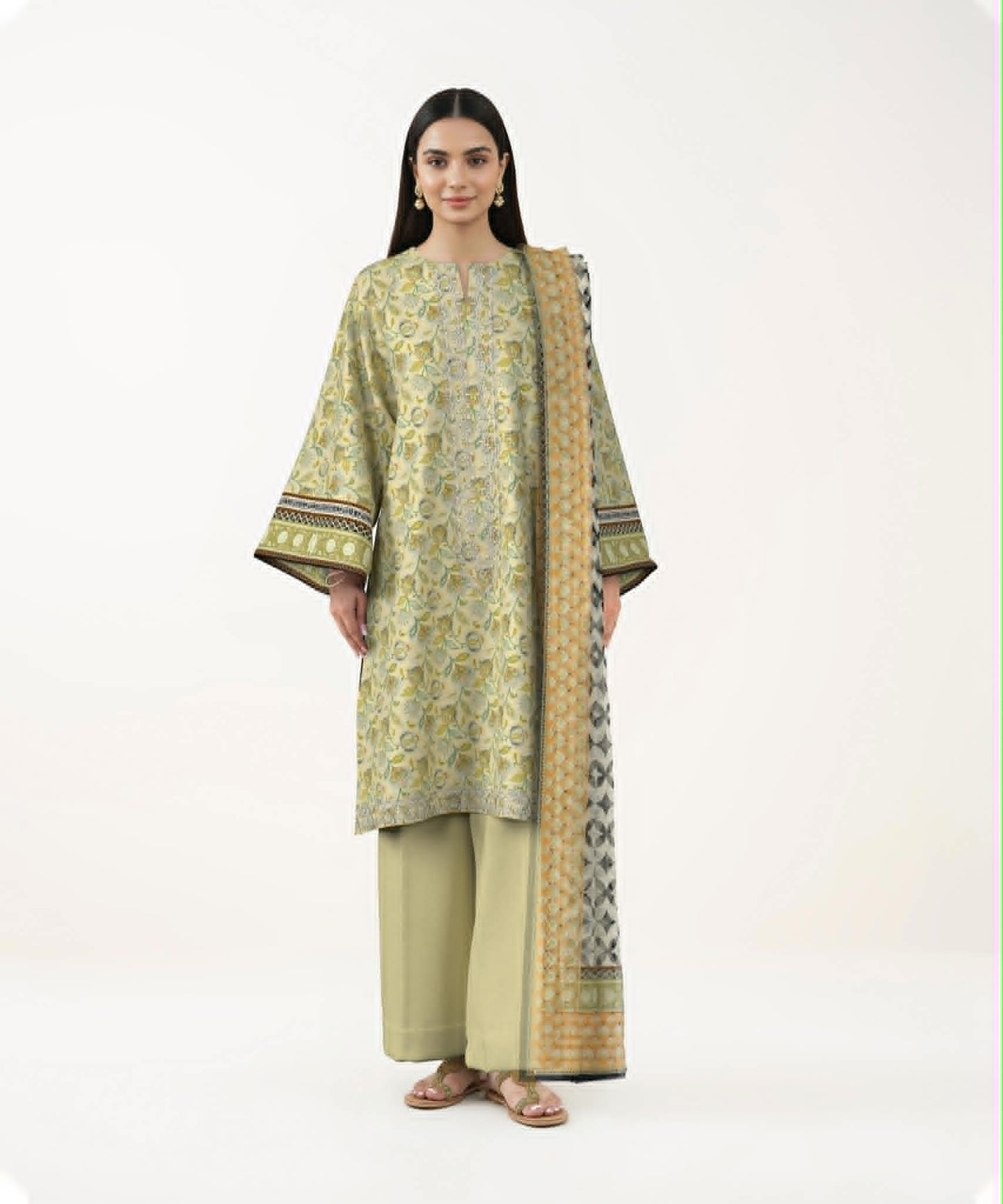 SAPPHIRE 03 PC EMBRO UNSTITCH SUIT / CREAM