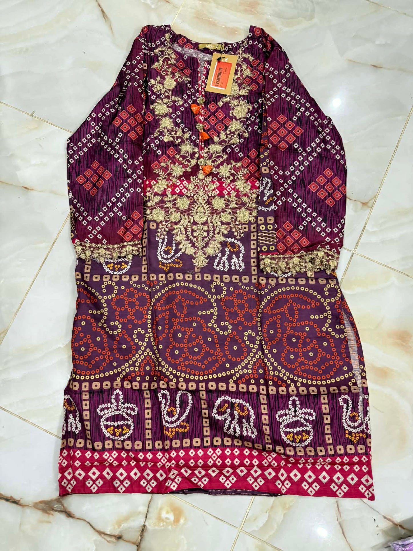 MTJ 01 PC STITCH KURTI / PURPLE