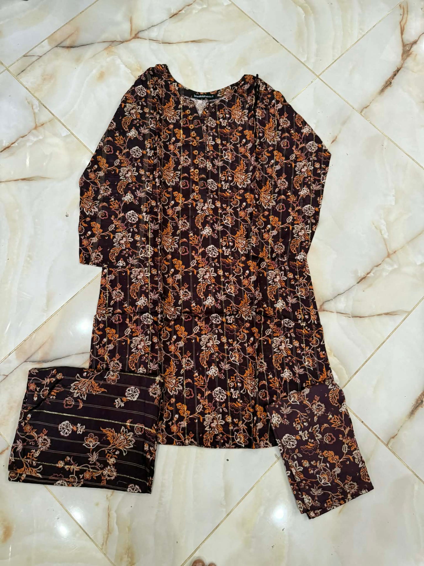 TAWAKAL 03 PC STITCH SUIT / BROWN