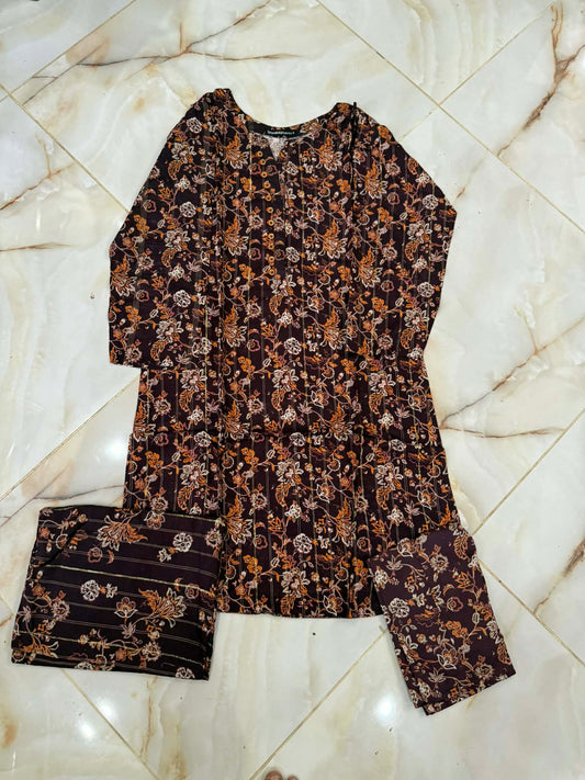 TAWAKAL 03 PC STITCH SUIT / BROWN
