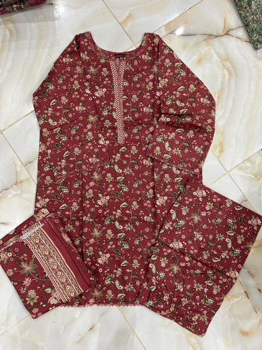 BIN SAEED 03 PC STITCH SUIT / LIGHT BROWN