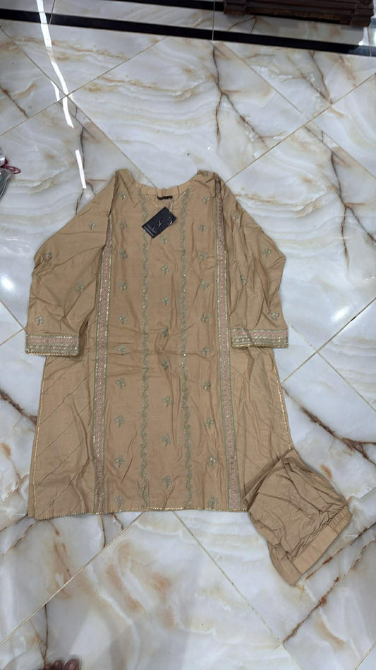 AL KARAM 02 PC STITCH SUIT / BEIGE