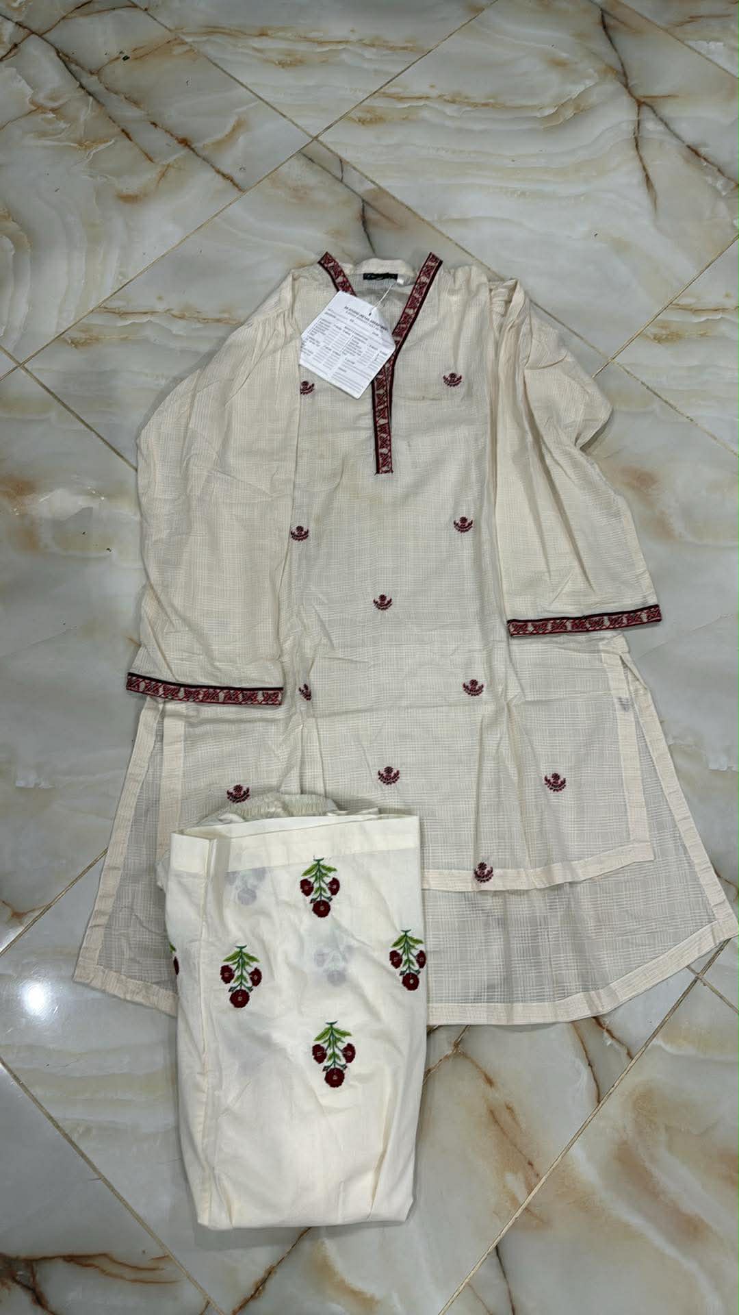 AL KARAM 02 PC STITCH SUIT / OFF WHITE