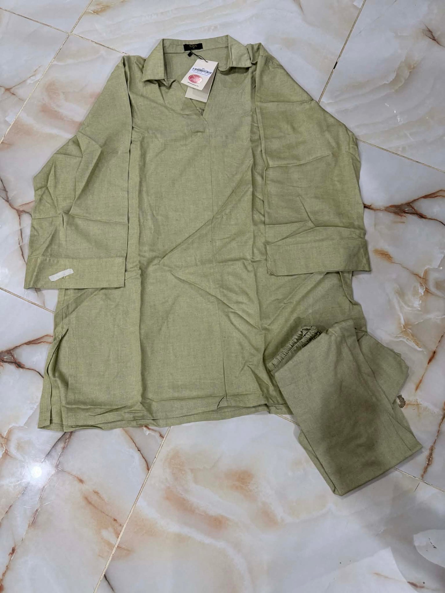 SAYA 02 PC STITCH SUIT / B YELLOW -1085