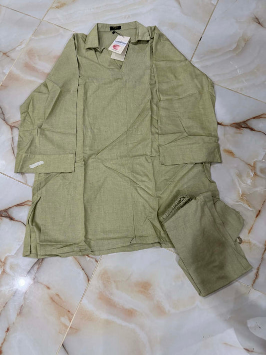 SAYA 02 PC STITCH SUIT / B YELLOW -1085