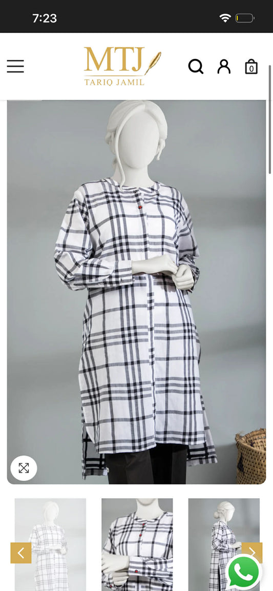 MTJ 01 PC STITCH KURTI / WHITE