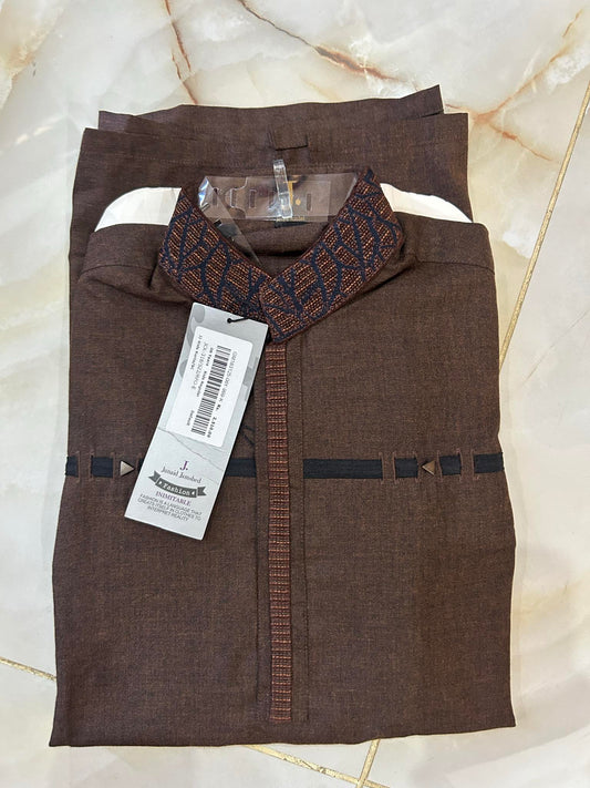 J. KIDS 01 PC STITCH KURTA / DARK BROWN
