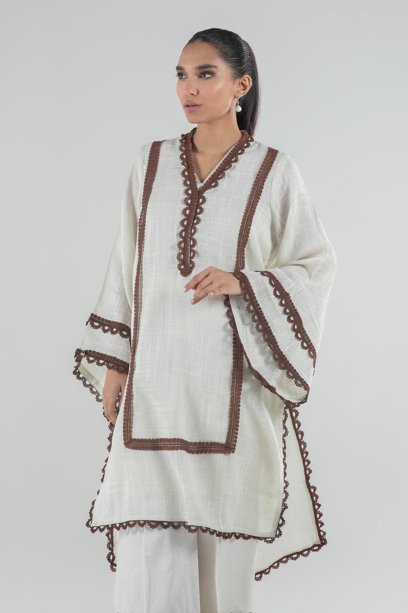 SS.-STITCH KURTI/WOMEN-EMBROIDERED OFFWHITE (B-FRESH)