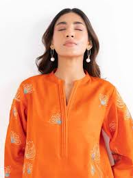 AL KARAM 02 PC STITCH SUIT / ORANGI