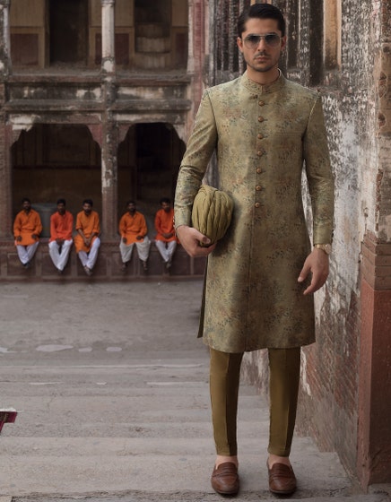 J. MENS SHERWANI /PISTACHIO