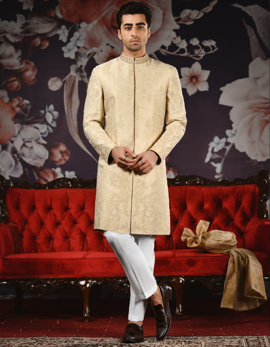 J. MENS SHERWANI/DULL GOLD