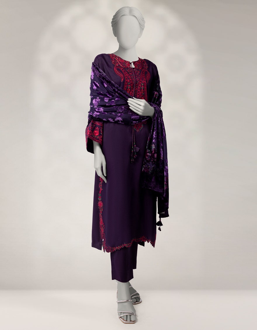 J. 03 PC STITCH SUIT / PURPLE -339