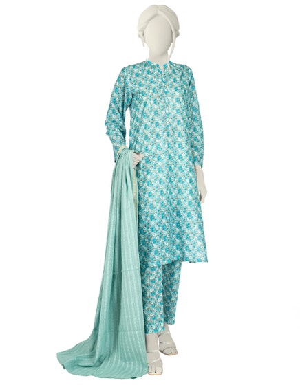 J. 03 PCS STITCHED SUIT / MULTI