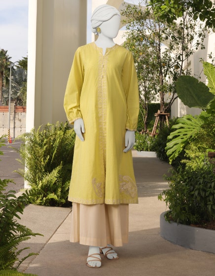 j. 01 pc stitch kurti / yellow -325
