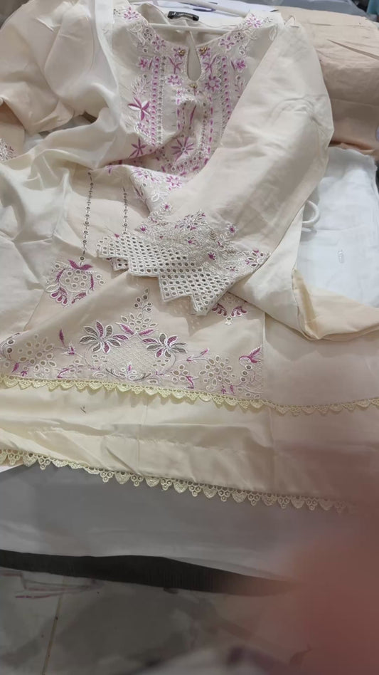 J. 03 PC STITCH SUIT / 0FF WHITE