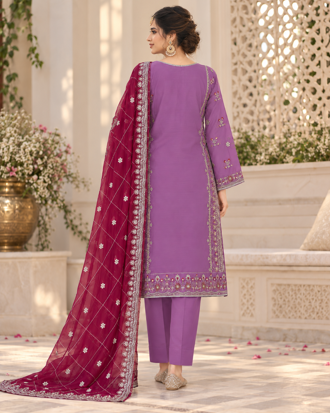ASIM JOFA 03PC Luxury FORMAL STITCH heavy EMB/(SHIFOON) LAILAC