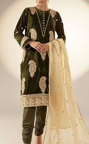 AL-KARAM VELVET LUXURY FORMAL EMB LAWN 3PC UNSTITCH VC-06B-24-GREEN