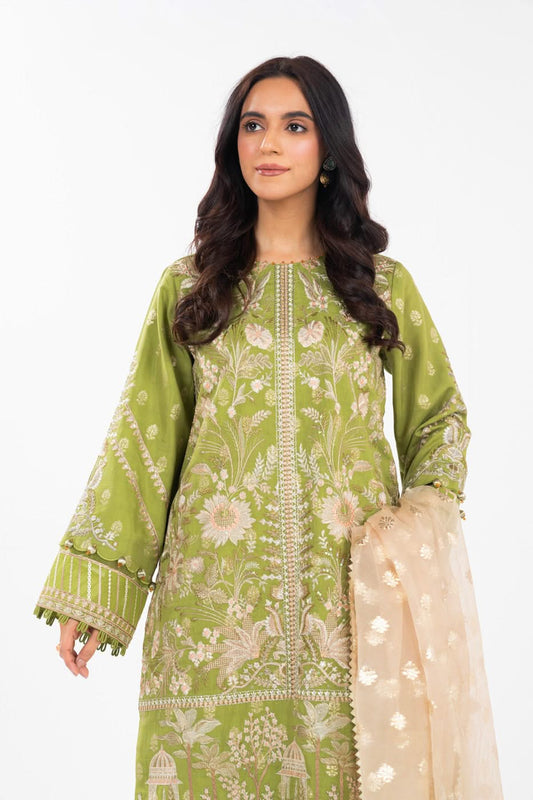 AL-KARAM UNSTITCH EMBROIDERY JACQUARD FC-20H-25-GREEN/3PC