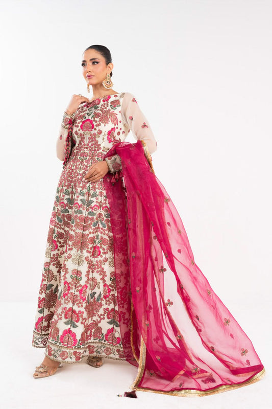 AL-KARAM UNSTITCH 3PC EMBROIDERY LUXURY HEAVY FORMAL HF-13-25-1-CREAM