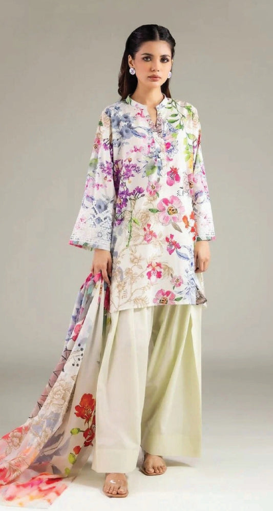 KHAADI 03 PC UNSTITCH SUIT EMBROIDERED LAWN A 11-26-113FF1