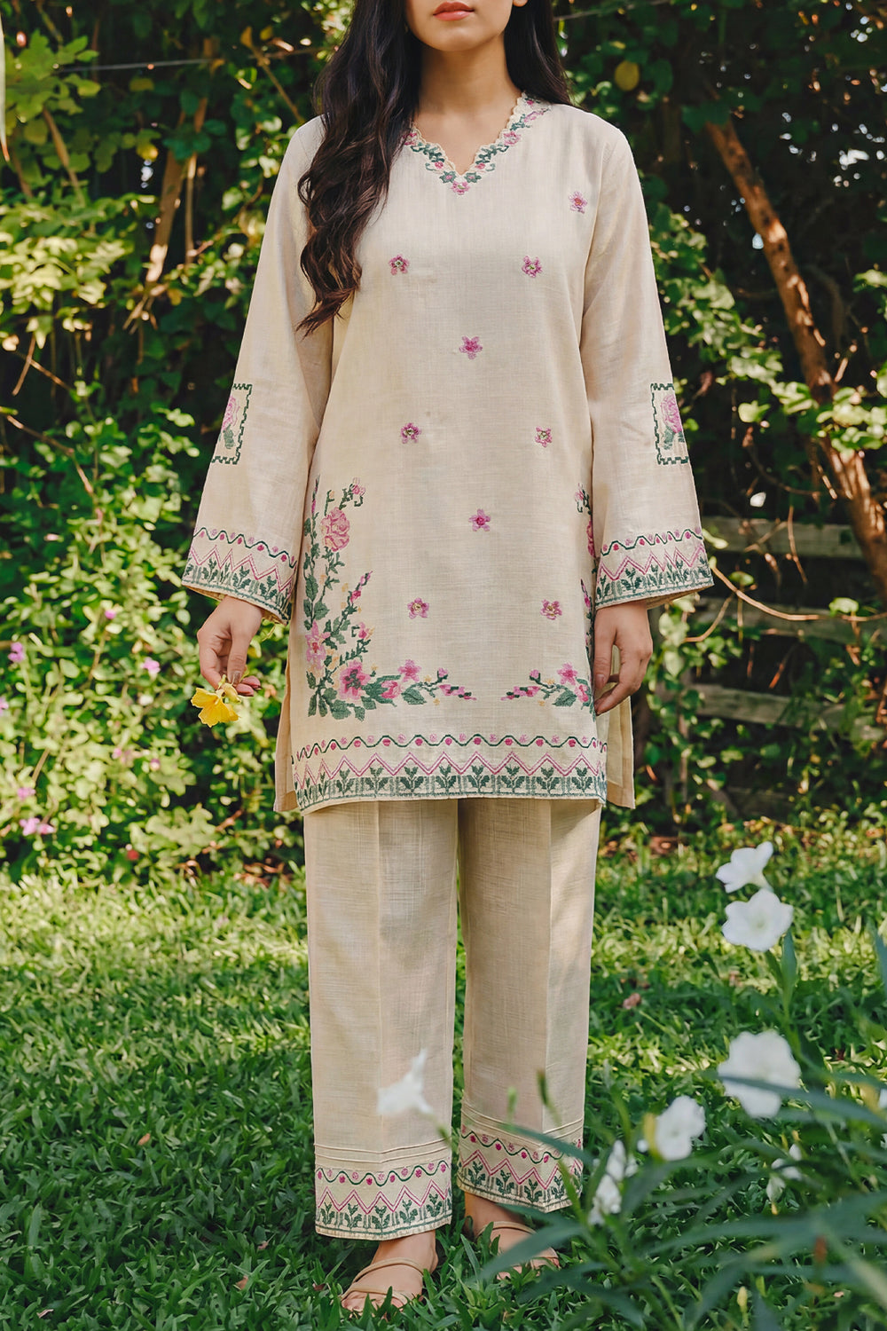 SAYA 02PC STITCH S+T/BEIGE-1238