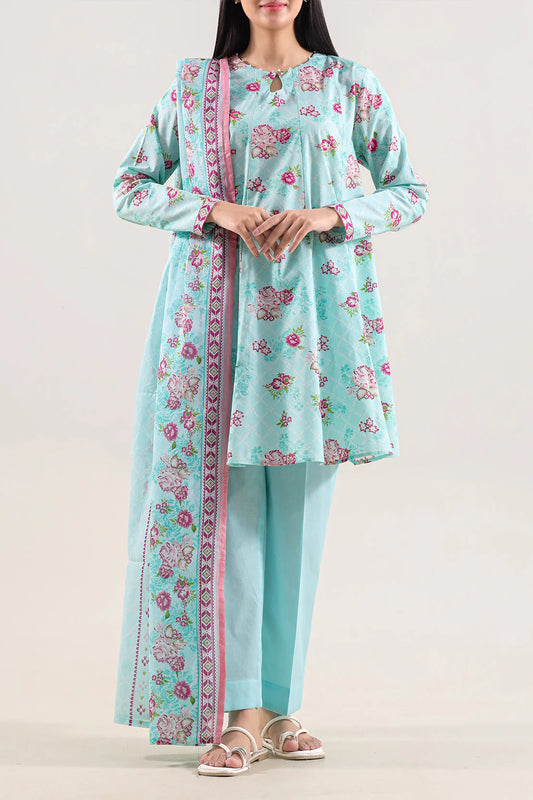 SAYA 03PC PRINTED STITCH SUIT/ AQUA BLUE-763