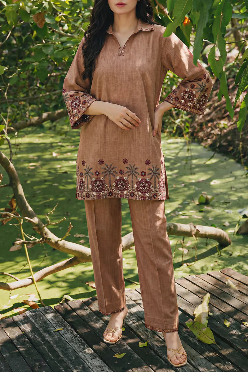 SAYA 02PC STITCH S+T/BROWN-1286