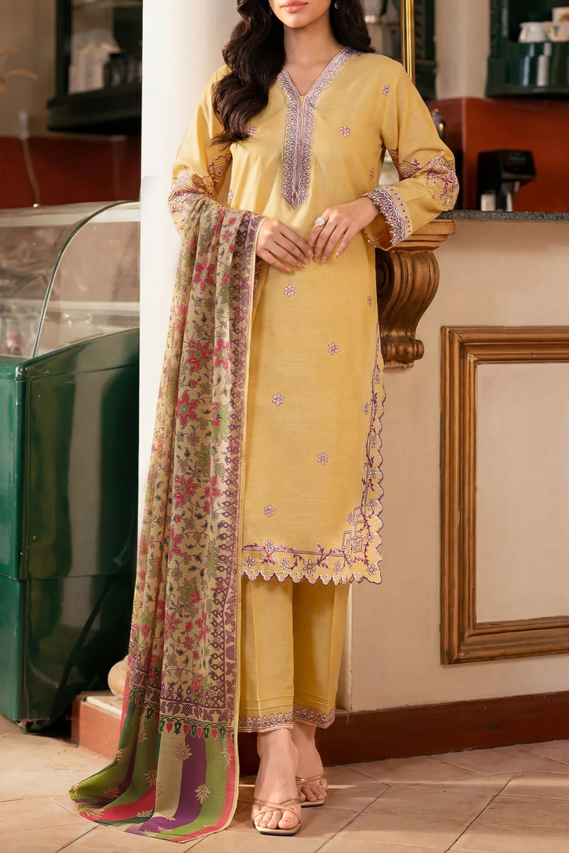 SAYA 03 PC STITCH SUIT / YELLOW -227