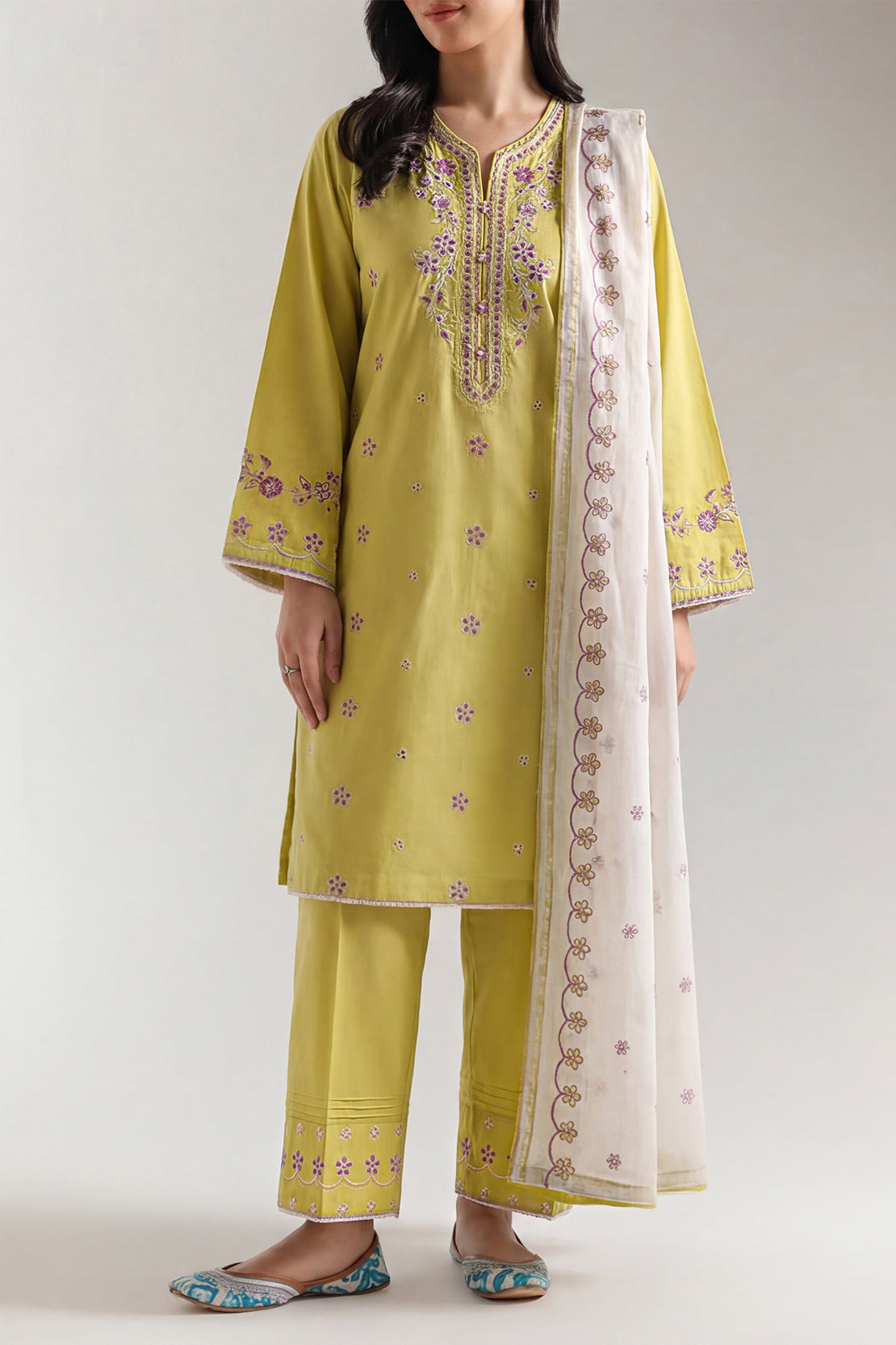 SAYA 03 PC STITCH SUIT / LIMI YELLOW -215
