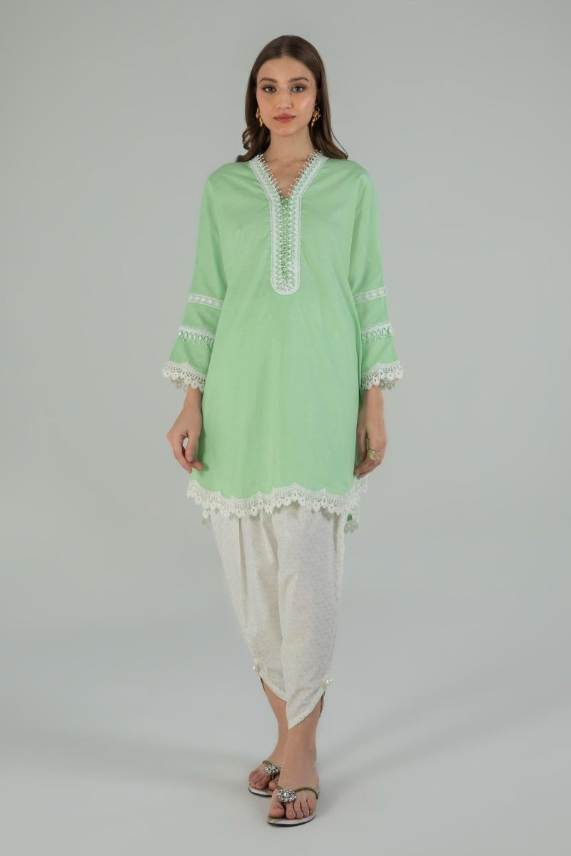 SANSAFINAZ 01 PC STITCH KURTI / L.GREEN / B-FRESH