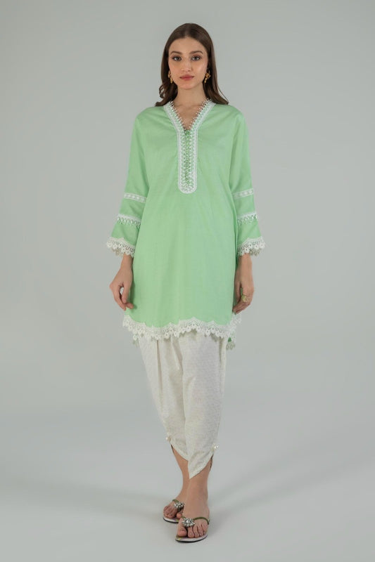 SANSAFINAZ 01 PC STITCH KURTI / L.GREEN / B-FRESH