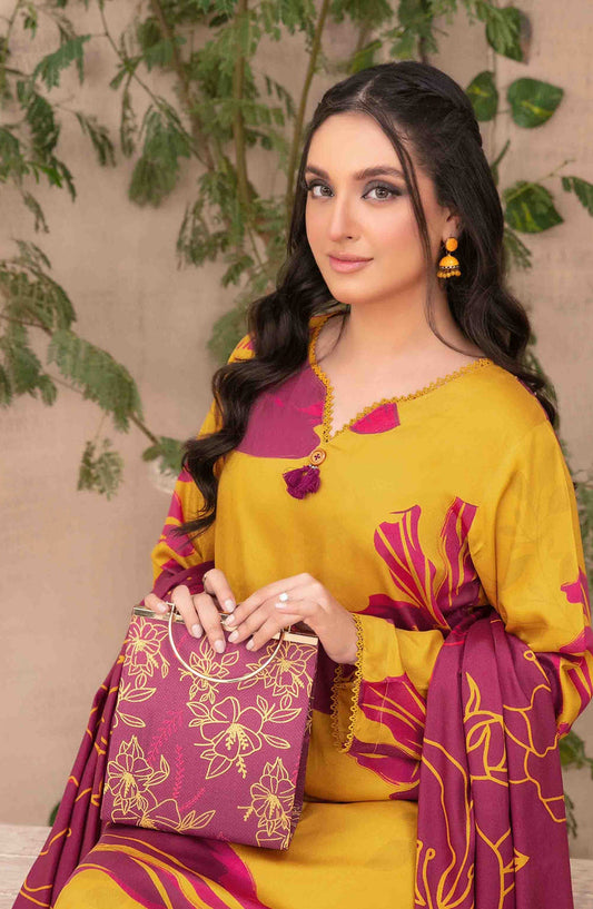 TAWAKAL LAYINA 03 PC STITCH SUIT / YELLOW -D-5086
